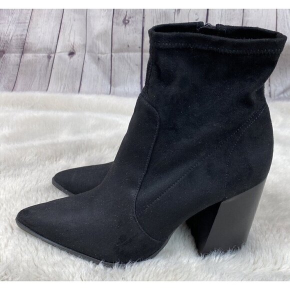 STEVE MADDEN Womens' Black Touchdown Ankle Boots Booties Size 10 - Picture 1 of 7